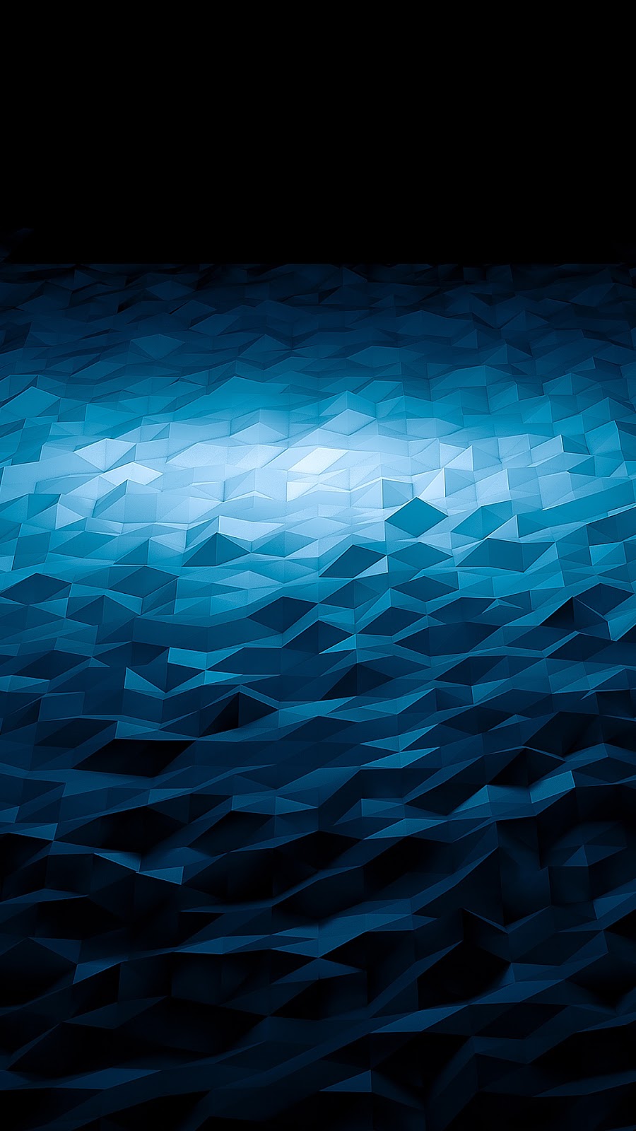 Abstract Blue Trianlges Waves Render Android Wallpaper