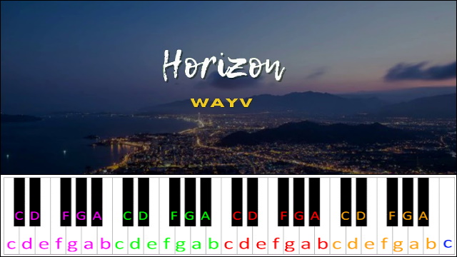 Horizon by WayV Piano / Keyboard Easy Letter Notes for Beginners