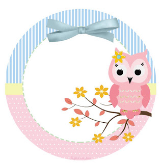 Toppers or Free Printable Pretty Pink Owl Labels.