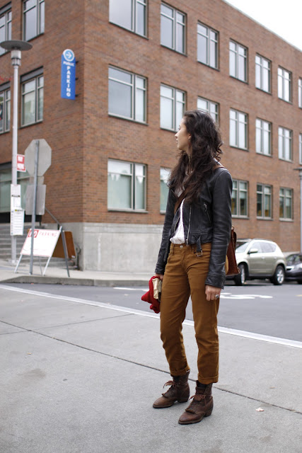 Kathryn Bowerman Leather Motorcycle jacket Seattle Street Style Fremont