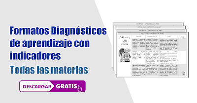 Formatos Diagnósticos de aprendizaje con indicadores 