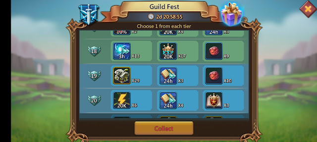 Lords Mobile Guild Fest Sample Rewards