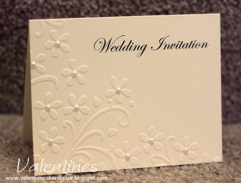 wording embossed with the lovely Stampin up Elegant bouquet embossing