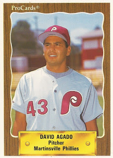 David Agado 1990 Martinsville Phillies card