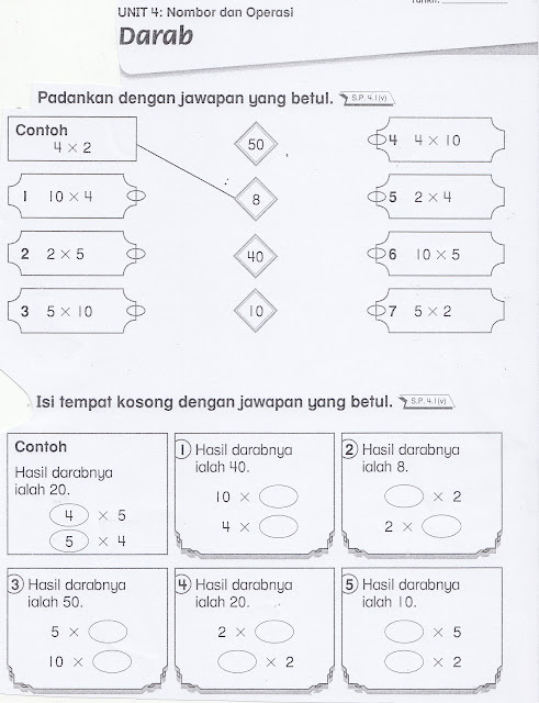 SUDUT MATEMATIK: Lembaran Kerja 5 (operasi darab)