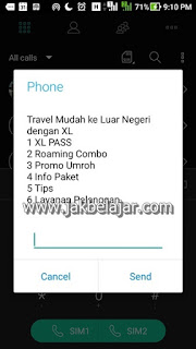 Tampilan Paket XL Pass melalui *123*7474#