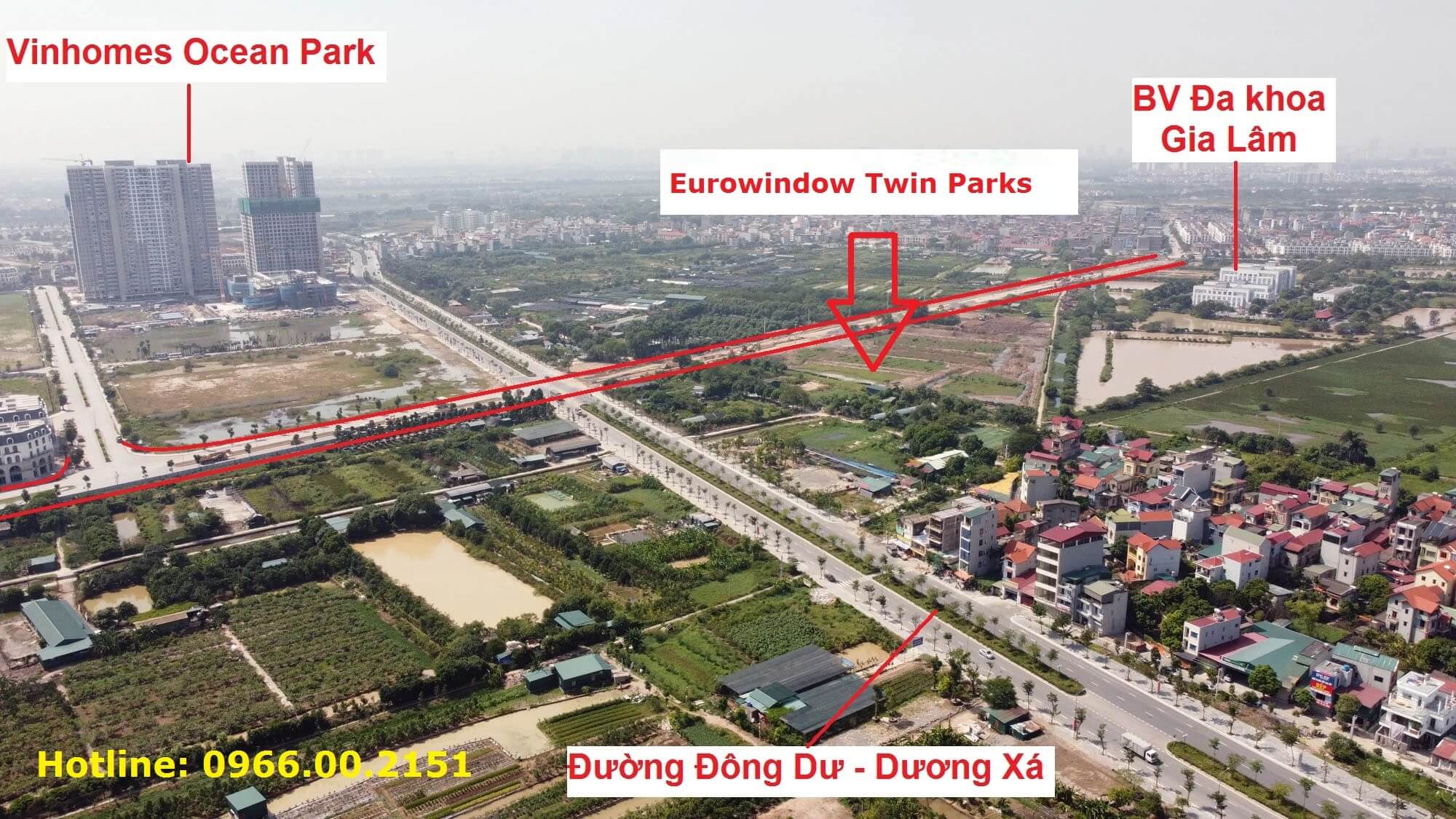 Vị trí tổng thể của Eurowindow Twin Parks nhìn từ trên cao.