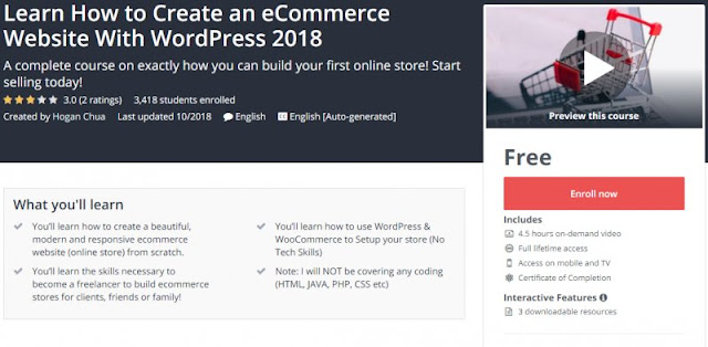 [100% Free] Learn How to Create an eCommerce Website With WordPress 2018