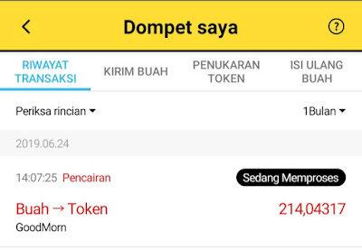 Cara Withdraw Buah di Aplikasi Good Morning Menjadi MCC Coin