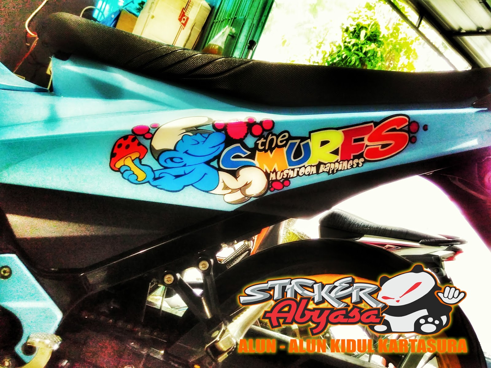 CUTTING STICKER SATRIA FU SMURFS