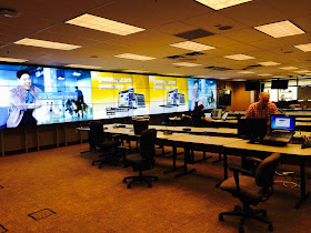 Picture of State EOC final set up of computers at each work station.