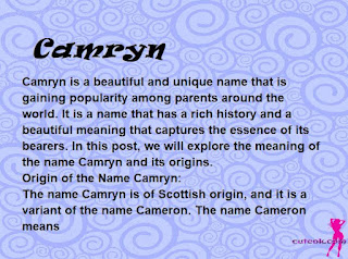 meaning of the name "Camryn"