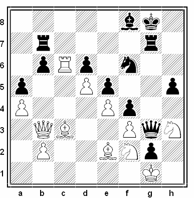 Posición de la partida de ajedrez Wlodzimierz Schmidt - Marcin Kaminski (Open de Varsovia Legion, 1990)