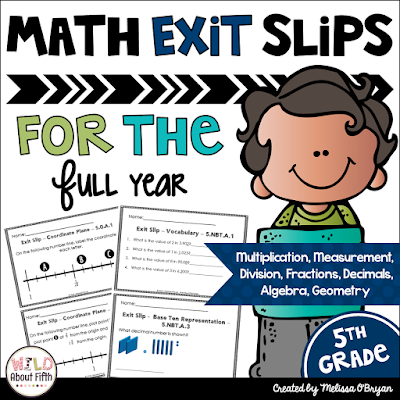 Math Exit Slips 5th Grade