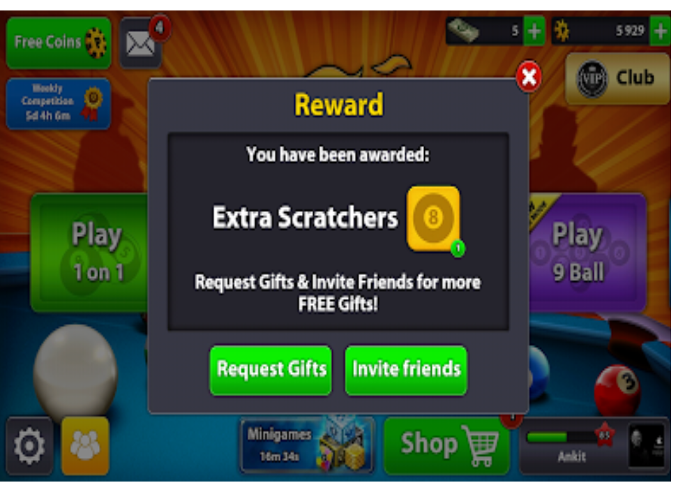 8 ball pool 21 November daily free gifts coins scratches ... - 