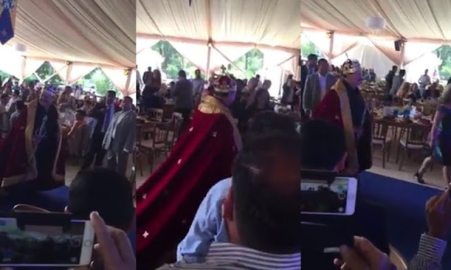 Precandidato de Morena en Jalisco celebra su fiesta vestido de rey.