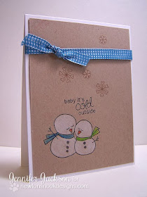 Snowman card using Frozen Friends stamps by Newton's Nook Designs