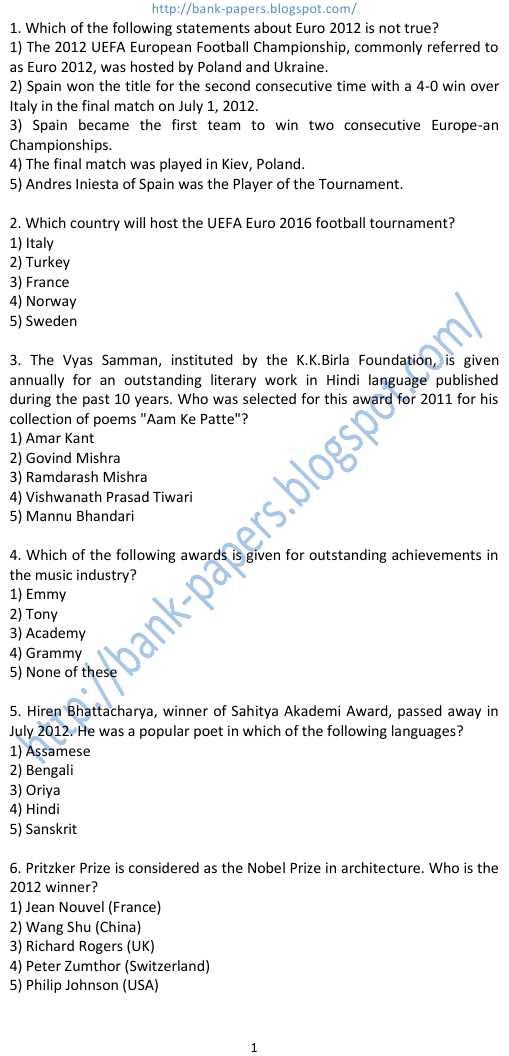 current affairs and general knowledge