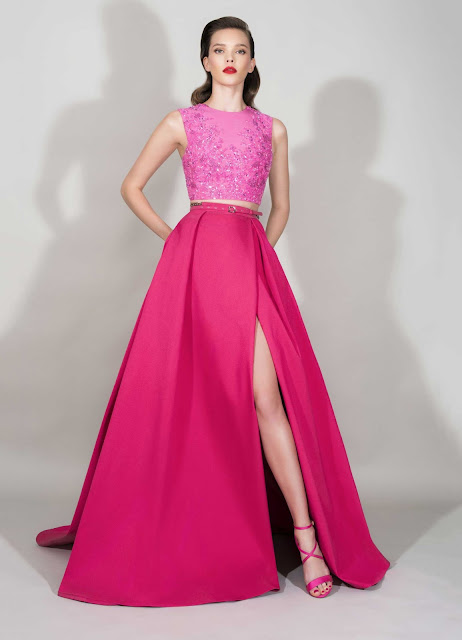 zuhair murad resort collection 2016, born in beirut, ready to wear collection spring summer 2016, flower motifs, pink dresses colors, haute couture, 