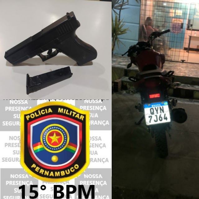 IMPUTADO PRESO POR ROUBO, MOTO ROUBADA E RECUPERADA, SIMULACRO DE ARMA DE FOGO APREENDIDO NA CIDADE DE BELO JARDIM