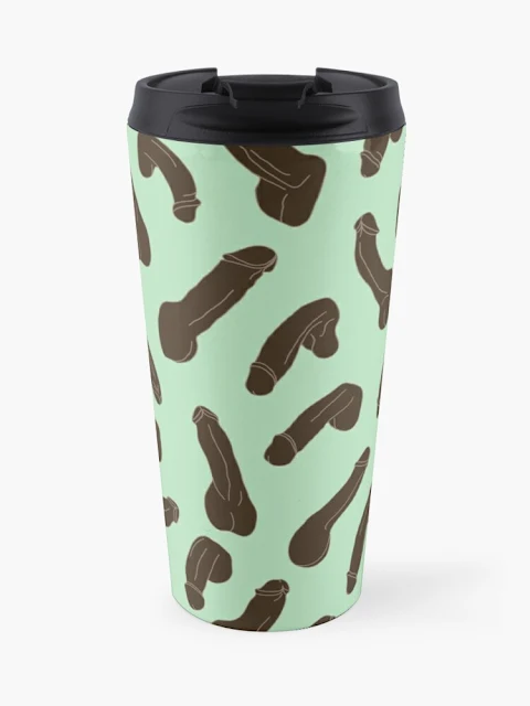 Mint chocolate penis pattern travel mug