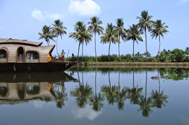 House boat in Alappey back waters in Kerala