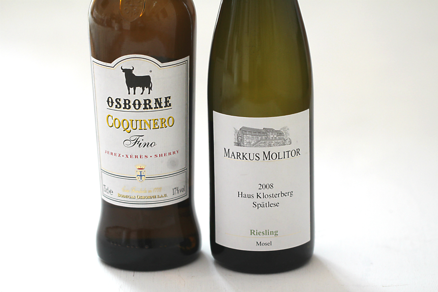 Markus Molitor,  Haus Klosterberg,  Riesling Spätlese,  2008,  Mosel &  Osborne Sherry Coqinero, Bodegas Osborne S.A., Fino-Amontillado, Jerez im Supperclub | Arthurs Tochter kocht. von Astrid Paul