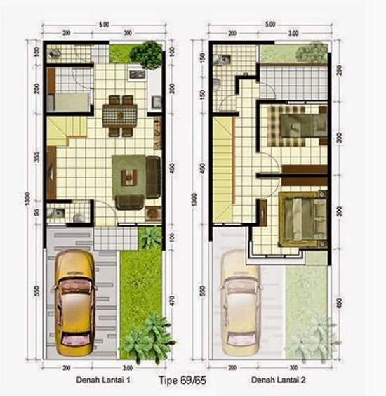  Desain  Rumah  Minimalis 2  Lantai  Luas  Tanah  72  M  Gambar 