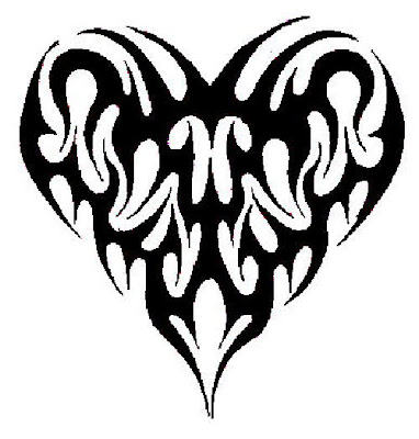 Tribal Art Heart Flame Style Design