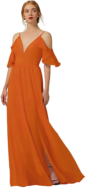 Discount Orange Chiffon Bridesmaid Dresses