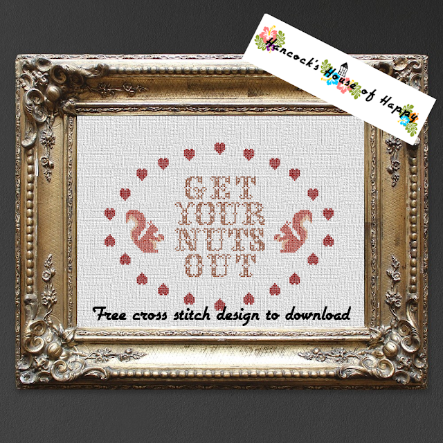 Get Your Nuts Out! Country Style Squirrel Cross Stitch Sampler Design Free to Download