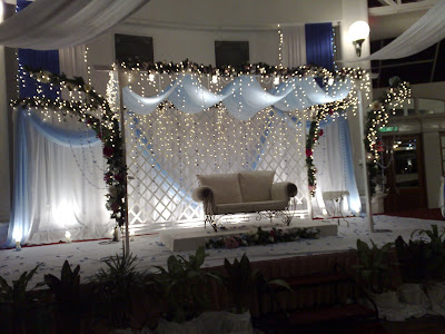 indian wedding stage decoration with cloth