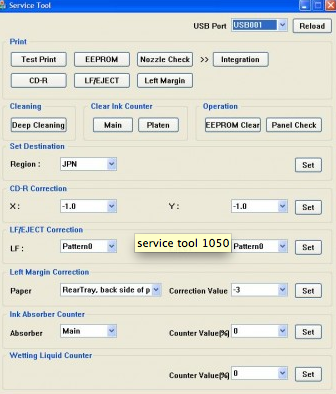 ServiceTool V1050 Resetter Printer - ink absorber full ...