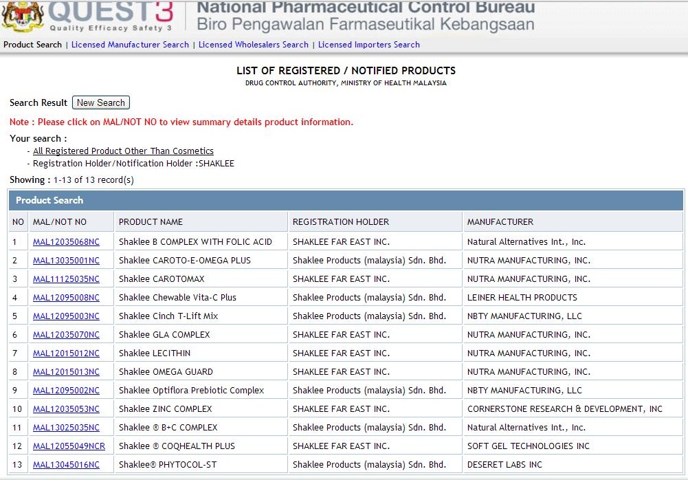 YUZI VITAMINS SHOP: SENARAI KKM