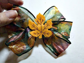 autumn loopy hair bow