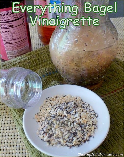 Everything Bagel Vinaigrette, whisk together in minutes, use as a dressing or a marinade. | recipe developed by www.BakingInATornado.com | #recipe #dressing