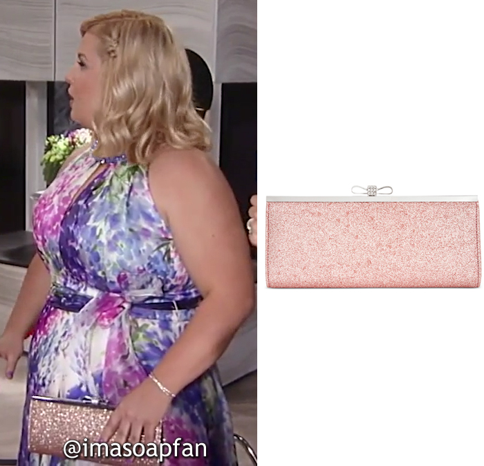 Amy Driscoll, Risa Dorken, Pink Glitter Clutch, INC International Concepts, Nurses Ball, GH, General Hospital