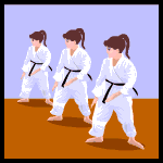 KUMPULAN Gambar  Animasi  Bergerak Pencak Silat Karate  