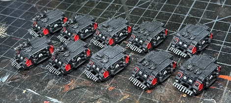 Dark Angels Rhino Transprots for Legions Imperialis WIP