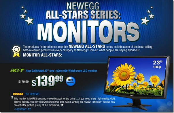 oferta monitores newegg