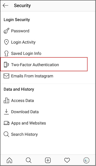 Instagram security-two-factor authentication images