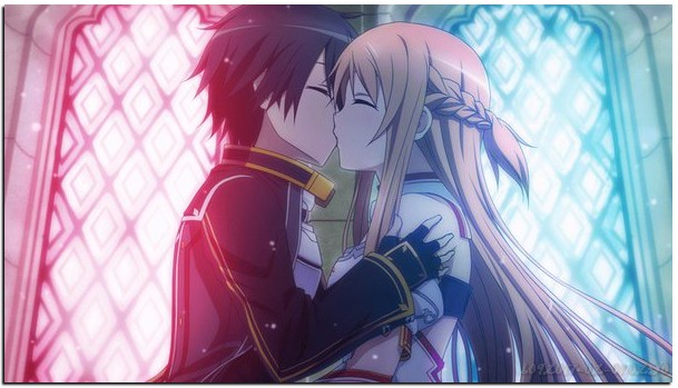 KiritoAsunaKiss-HD Wallpaper of Sword Art Online