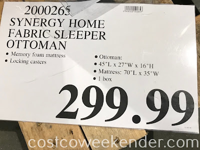 Deal for the Synergy Home Furnishings Fabric Sleeper Ottoman at Costco