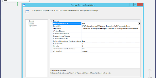 Executing a PowerShell script in an SSIS package