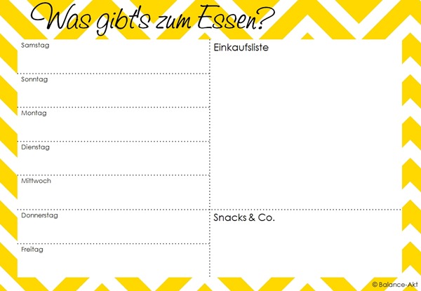 Was gibt's zum Essen? Wöchentliche Essensplanung inkl ...