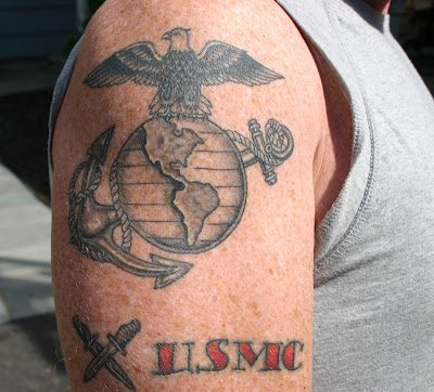 I finally did it I went out and got my Marine tattoo.