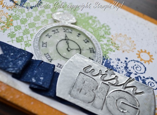 Clockworks, Stampin Up, Masculine Card close