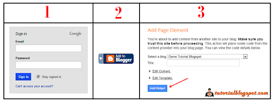 Add Page Element,add widget,add to blogger