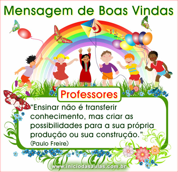 Mensagem de boas vindas aos professores YouTube