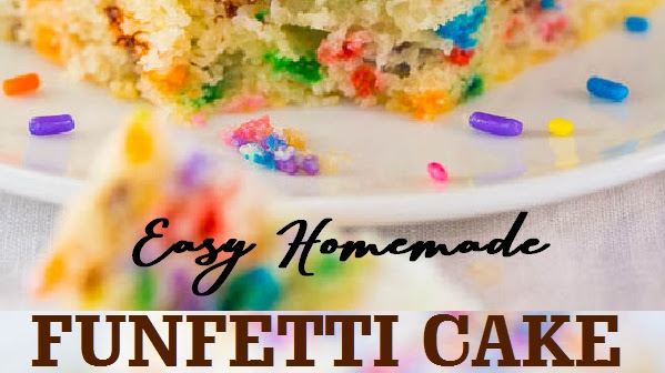 Easy Homemade FUNFETTI CAKE with Vanilla Buttercream